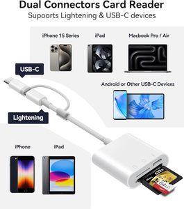 适用于iPhone iPad的sd卡读卡器，带用于MicroSD/SD照明的双插槽和用于摄影的USBC双连接器存储卡适配器 - Product Image 2