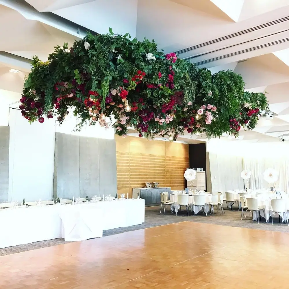 Decorazioni per soffitti per eventi pianta appesa fiore appeso con fiori appesi a soffitto di glicine verde