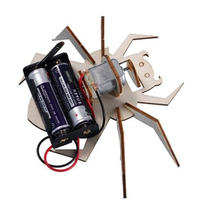 Intelligenz kreatives Design Holz DIY Wissenschaft pädagogisches Experiment DIY elektrische Spinne Roboter Maschine für Kind - Product Image 3
