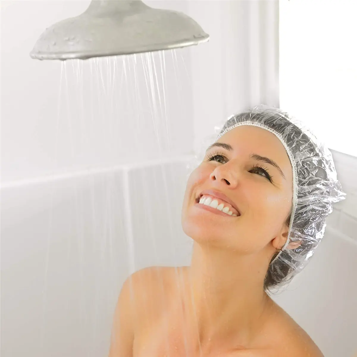 Waterproof Salon Hair Dry Processing Cap PE Plastic Transparent Hair Cover Disposable Shower Caps For Bath