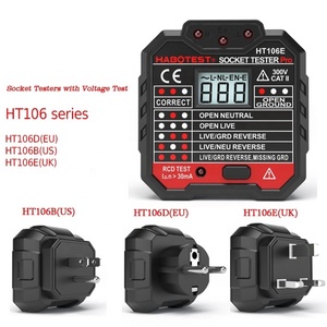 เครื่องทดสอบซ็อกเก็ตหน้าจอดิจิตอล HT106B HT106D,เครื่องตรวจจับการตรวจสอบเฟสขั้วปลั๊กทดสอบแรงดันไฟฟ้ามัลติฟังก์ชัน HT106E - Product Image 5