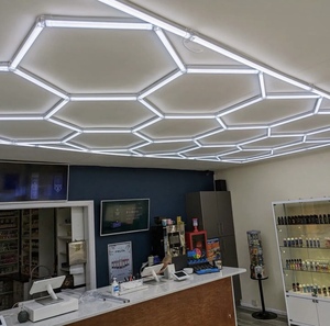 Alta qualità senza soluzione di continuità esagonale led garage luce a nido d'ape lampada officina luci esagonali