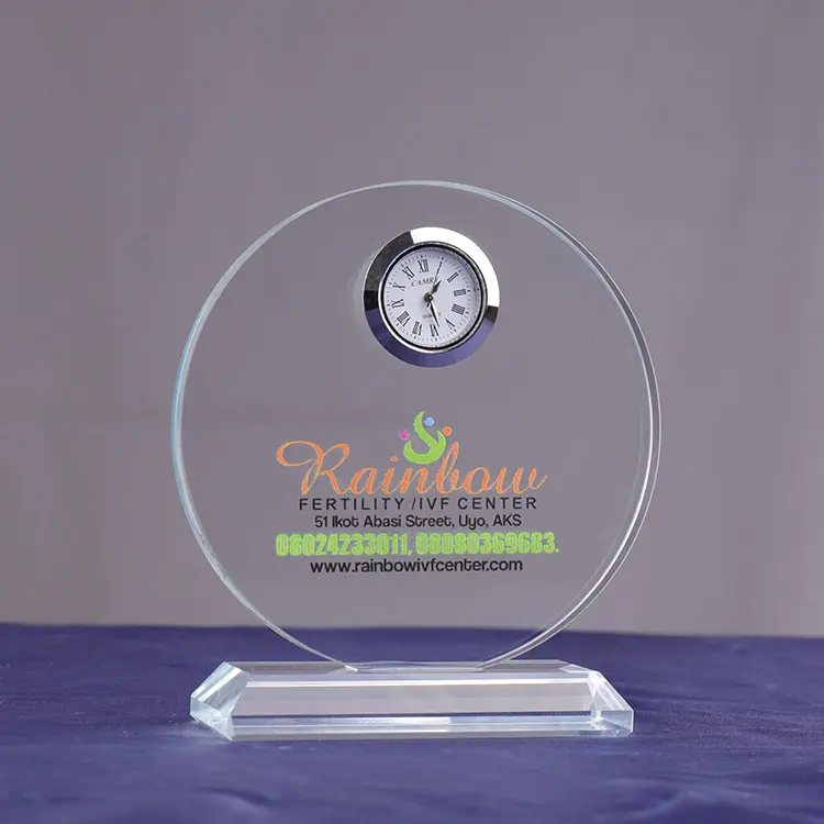 Jam Dinding Kristal Islami Penghargaan Kristal Muslim Jam Piala