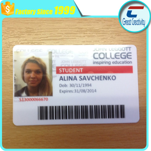 Tarjeta de identificación de estudiante escolar de PVC de plástico, código de barras o tarjetas de numeración secuencial - Product Image 3