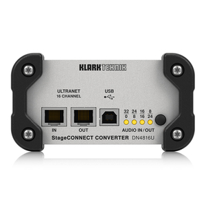 Klark Teknik DN4816U StageConnect Interfaz con 16 entradas analógicas y conectividad Ultranet Stagebox para Behringer WING & Hub4