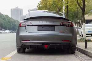 Karbon Fiber gövde kiti Tesla modeli 3 ön Splitter yan etekler arka Spoiler - Product Image 5