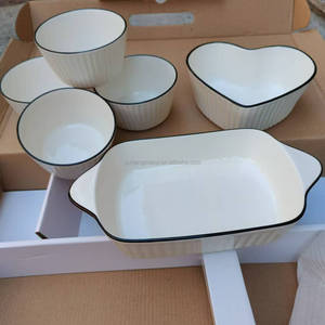 High Quality Unbreakable <strong>Ceramic</strong> Porcelain Tableware Rice Deep Bowl Cutlery Set Baking Tray <strong>Ceramic</strong> Tableware Set for Party Gift - Product Image 3