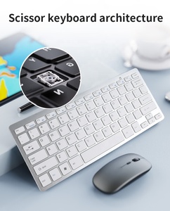 Venta caliente 2,4G inalámbrico Mini teclado de computadora de escritorio llave plana interfaz USB mecánico nueva condición PC tabletas inglés - Product Image 3