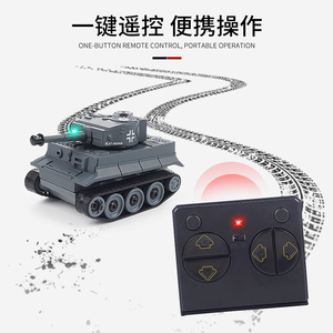 2.4G radyo kontrol 4 kanal rotasyon dublör araba şarj edilebilir küçük simülasyon yarım parça askeri araç RC Mini tankı - Product Image 4