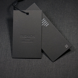 Etiquetas de papel negro personalizadas para ropa, etiquetas colgantes con cadena, baratas - Product Image 2