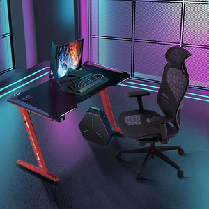Mesa de pie para ordenador de escritorio, juego de café Internet, mesa de juegos dimensional con solapas de carbono con led - Product Image 2