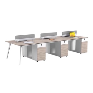 Modern Simple 6 4 2-Person <strong>Computer</strong> Staff Station Office <strong>Tables</strong> Chairs with Cabinet Staff Screen Desk Card Hold for Home Use - Product Image 1