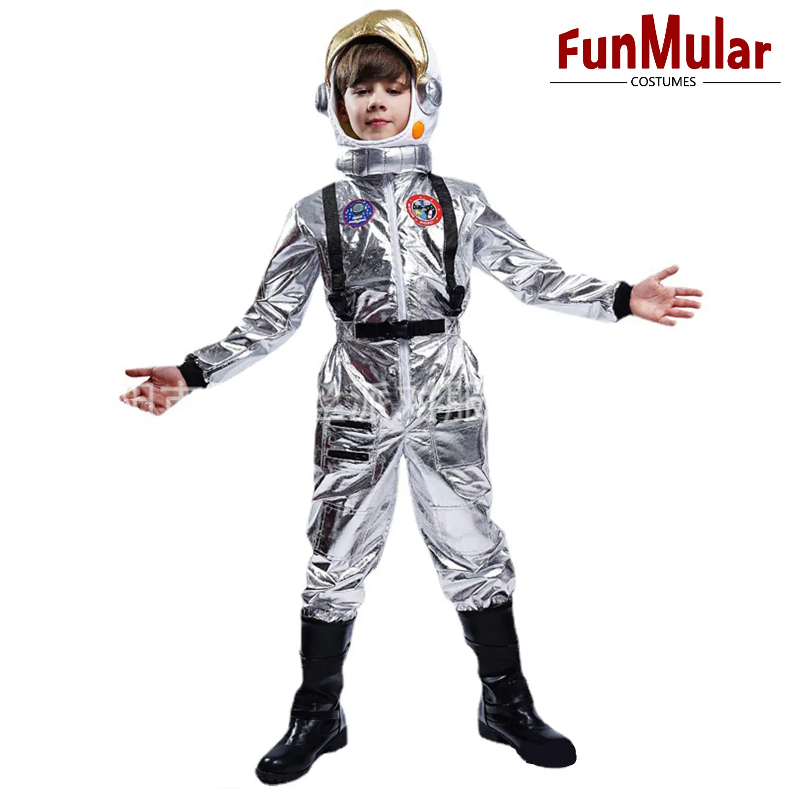 Funmular Kids Astronaut Kostüm Raum anzug Cosplay Party Jumps uit Halloween Stram pler