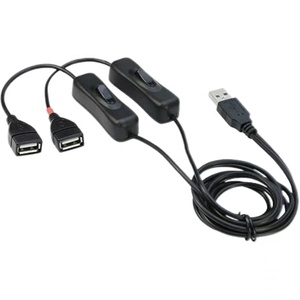 Cable macho a hembra de extensión USB 2,0 de 3,3 pies con interruptor de encendido/apagado chaqueta de PVC y blindaje trenzado para impresora