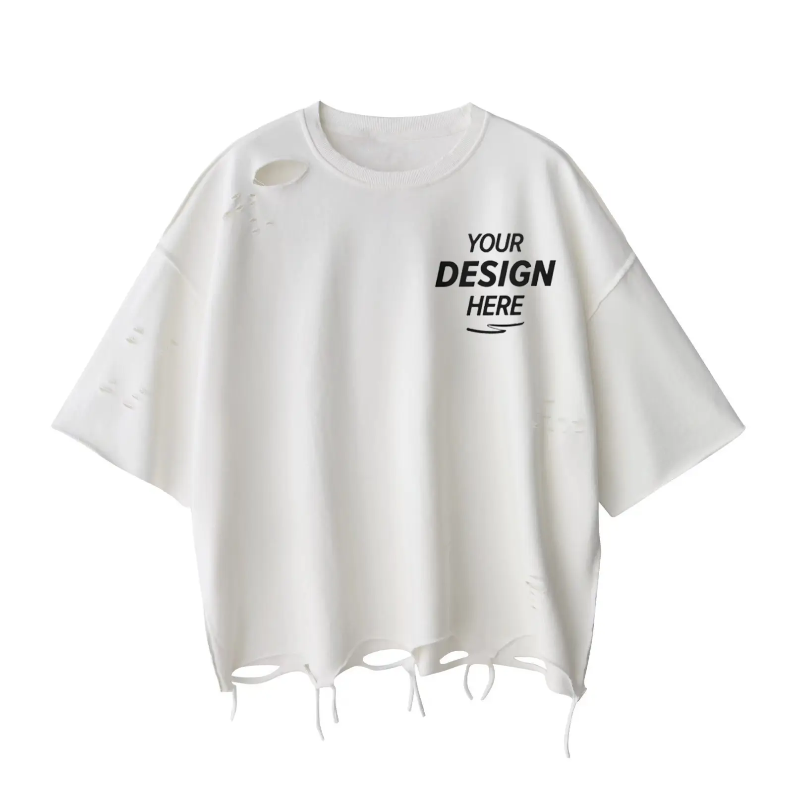 T62 Drop Shoulder Custom Logo Camisetas Streetwear en blanco Vintage Tee Boxy Fit recortado de gran tamaño camiseta desgastada para hombres