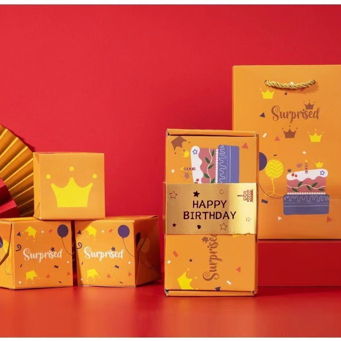 Yellow best wishes-6 bounce box gift bag
