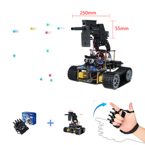 Kamera tekerlekleri ile 4WD AI kablosuz eldiven SETM eğitim programlama Arduino DIY Robot araç kiti için ESP32 kodlama