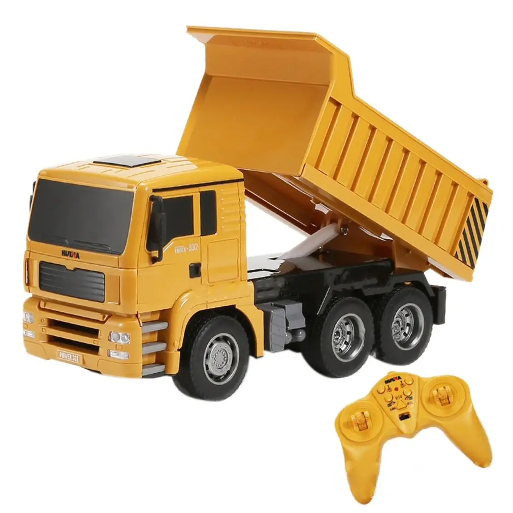 Huina 1:18 trator caminhão rc, trator de 6 canais, modelo, carros de engenharia, escavadeira 1332 6ch, brinquedo de carro controlado para menino