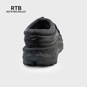 מגפי שלג חמים עם סוליות צמר שחורות גומי צמר שחור, קווי צמר נגד החלקה הם אופנתיים ופרועים - Product Image 3