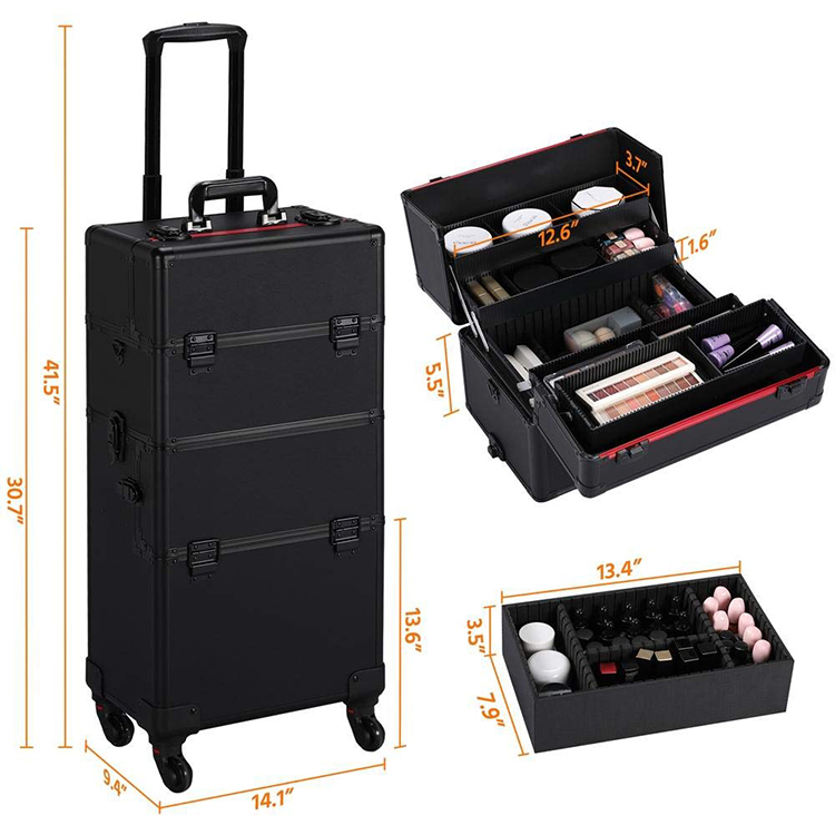 3 en 1 caja de la carretilla del negro