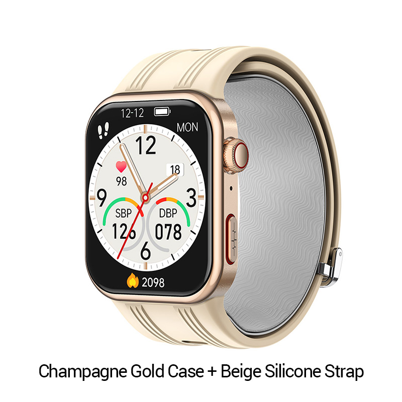 Boîtier Or Champagne + Bracelet Silicone Beige