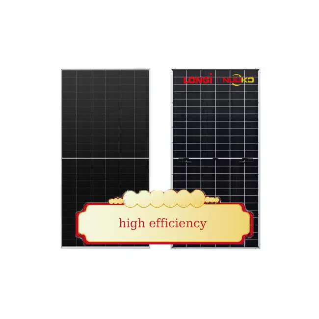 لوحة طاقة شمسية nuuko Longi نصف خلية وحيدة البلورات بقدرة 585 وات 620 وات وحدة طاقة شمسية لأنظمة الطاقة الشمسية المنزلية