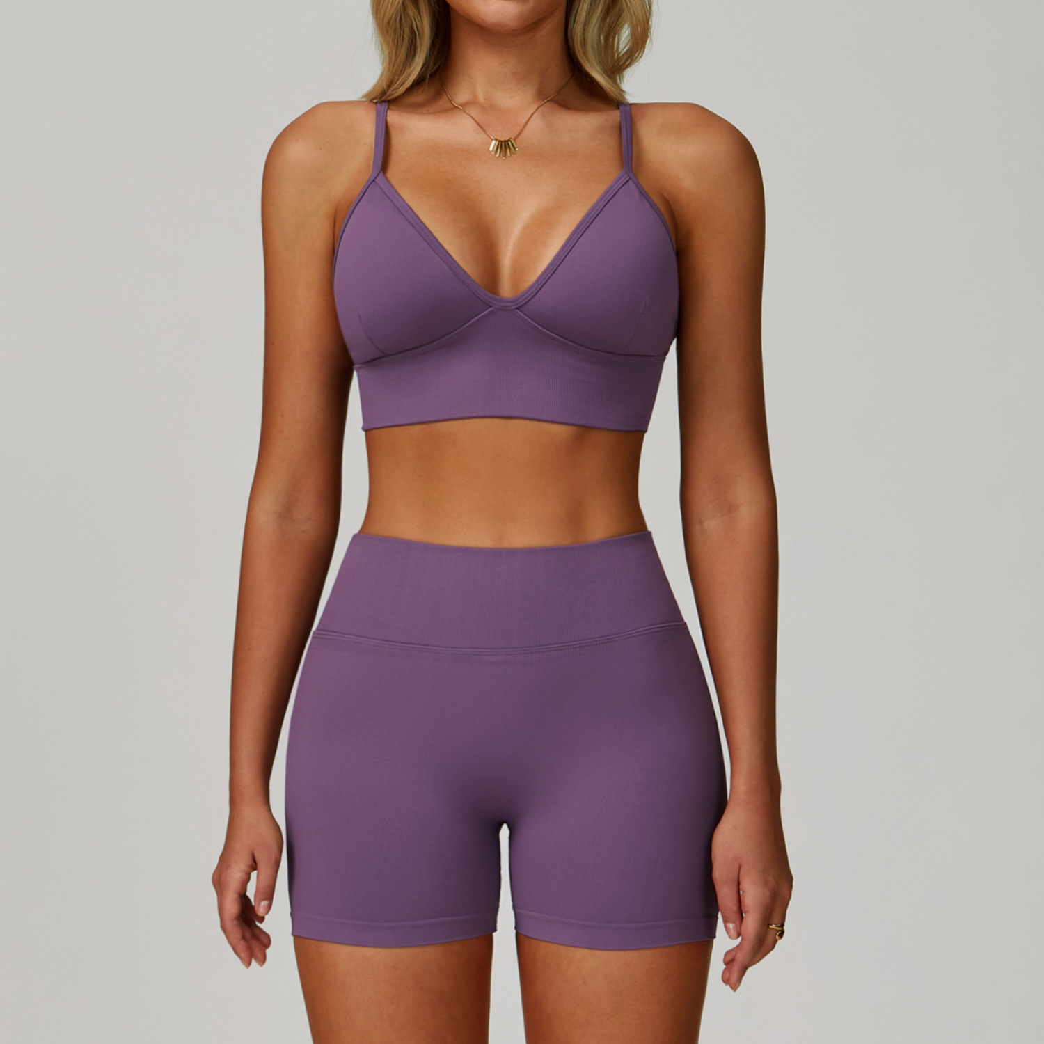 Reggiseno viola + pantaloncini viola