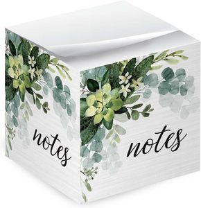 Para Lush Greenery Sticky Note Cube 600 hojas 2,75 \ "Memo Block con diseño botánico de moda impreso en 4 lados autoadhesivo - Product Image 1