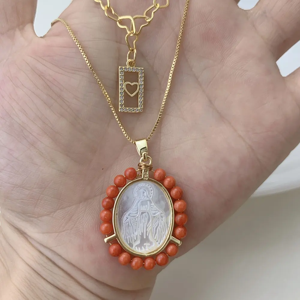 Женское Ожерелье-чокер с кулоном, многослойная цепочка с натуральным жемчугом и красным кораллом, украшение 2021