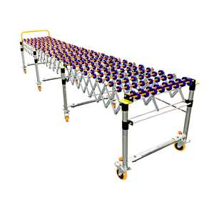 Transportador telescópico, rodillo de paleta de 15 m, máquina en forma de U de acero para Robot de carga y descarga de cajas con transportador de rodillos