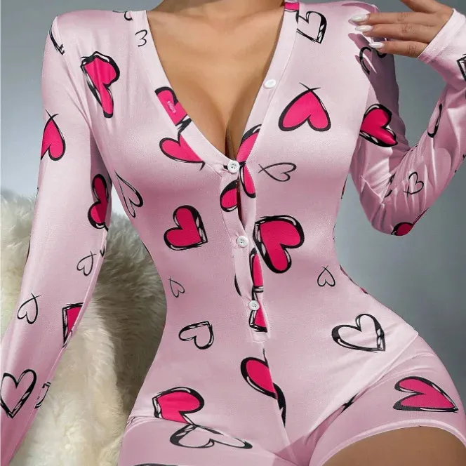 Adulto Día de San Valentín vacaciones onesie para mujeres Pijamas