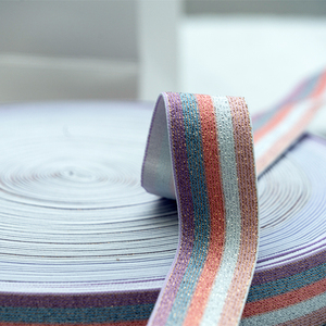 Precio directo de fábrica Logotipo personalizado Alta elasticidad Engrosada Banda elástica entre colores Cintura colorida - Product Image 6