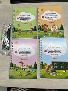 可重复使用的儿童手写练习册沉没字帖，带纸质封面，用于学习英语婴儿写书供应 - Product Image 6