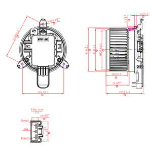 Xe aircon HVAC A/C nóng động cơ Turbo Blower Fan không chổi than 13.5V DC cho Subaru đi lên & Honda avancier OEM 72223xc00a 87103-0a080 - Product Image 6