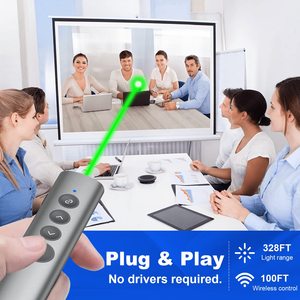 2.4G ricaricabile Wireless Presenter puntatore Laser penna custodia in metallo luce rossa verde tipo C ricevitore Powerpoint PPT 532nm - Product Image 6