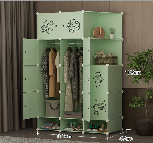 10 puertas 2 perchas-Verde