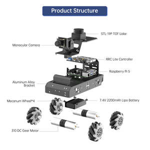 Hiwonder MentorPi M1 Raspberry Pi 5 AI Vision Robot programmabile con navigazione mappatura Lidar e simulazione RVIZ basata su ROS2 - Product Image 6