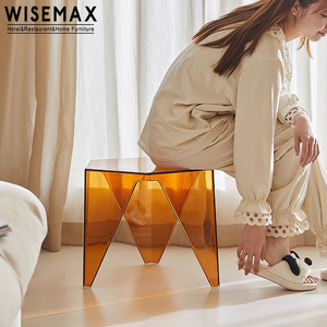 WISEMAX家具批发家用家具户外卧室摩登菱形客厅桌子便宜亚克力茶几