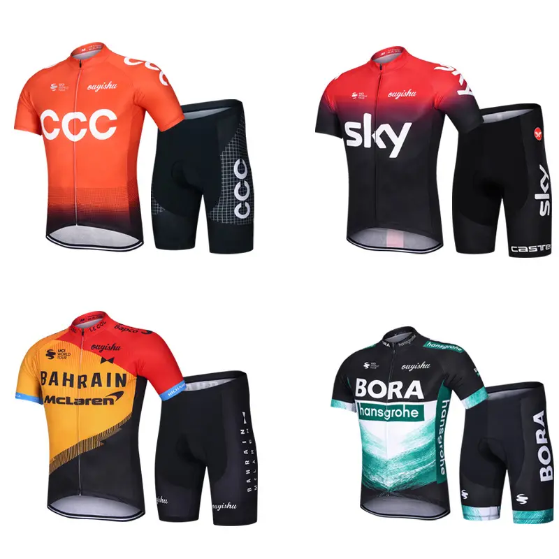 Conjunto de ropa de ciclismo para hombre y mujer, Jersey de manga larga corta personalizado, uniforme para bicicleta
