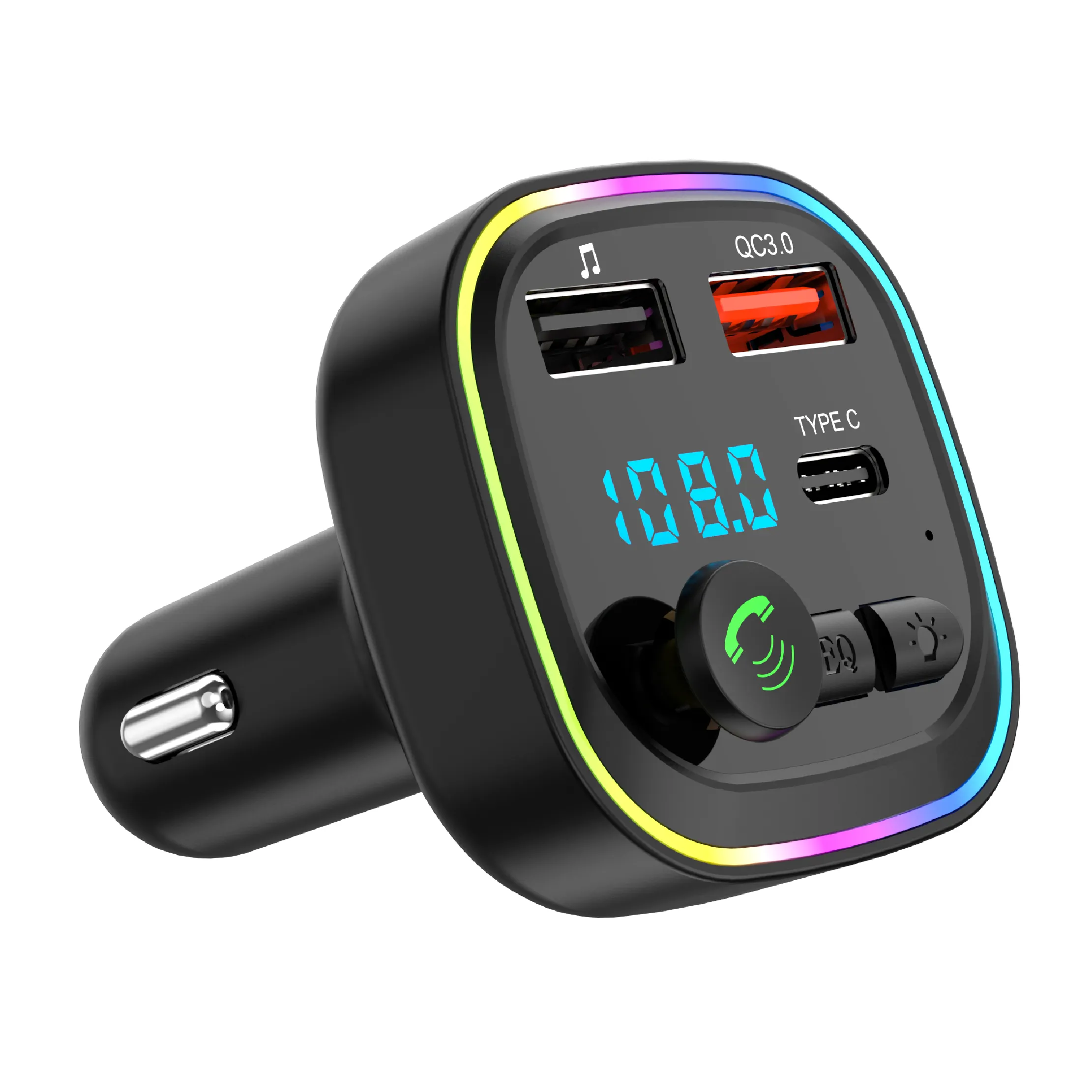 Xách tay xe MP3 Player với Bluetooth, FM Transmitter, và đầy màu sắc LED chiếu sáng