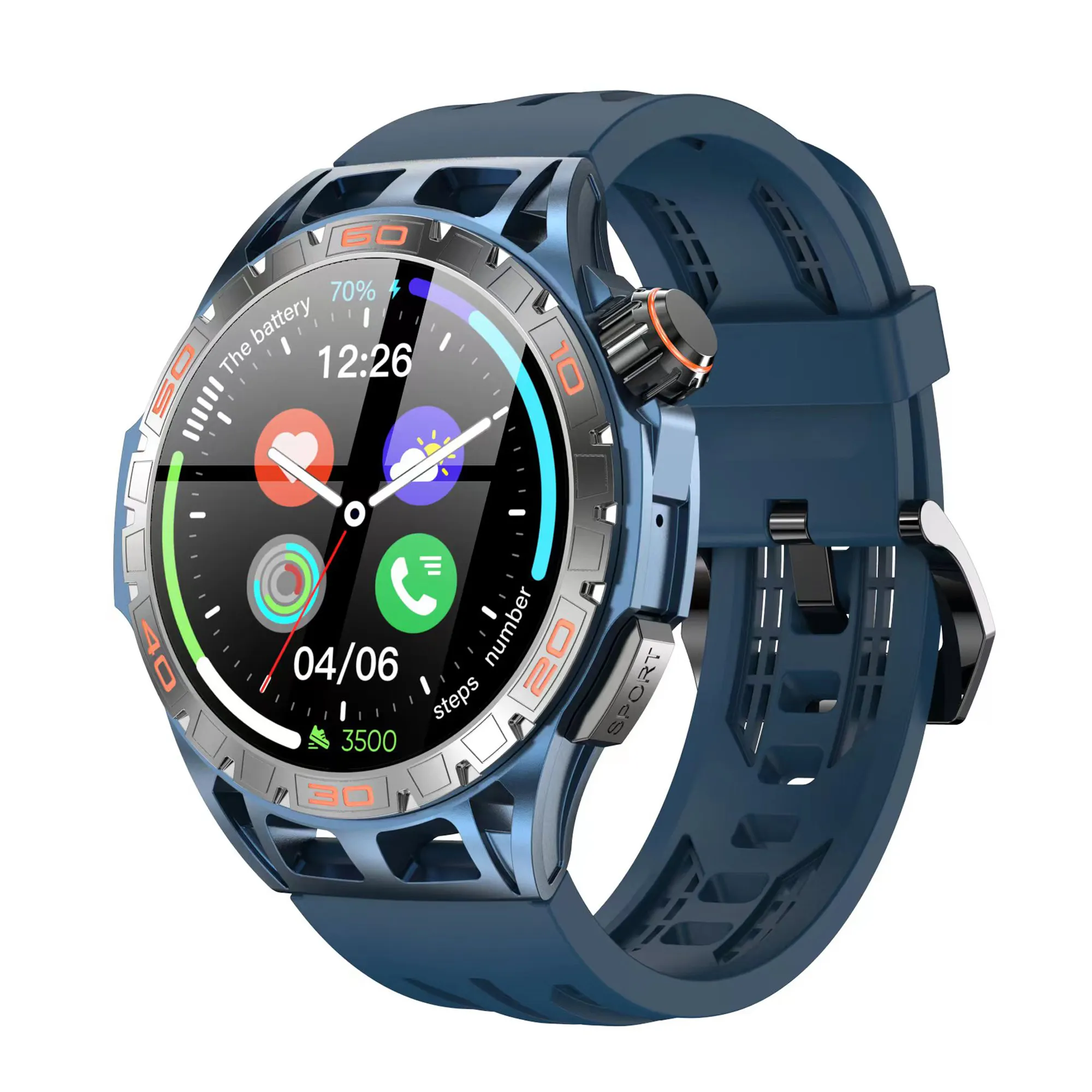 Venda quente ao ar livre estilo relógio inteligente LA102 amoled homens mulheres smartwatch esporte relógio inteligente tela redonda