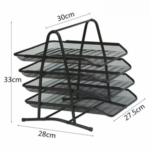 Factory Wholesale Three Layer Four Layer Metal <strong>File</strong> Tray <strong>File</strong> Bar Data Sorting A4 <strong>File</strong> Rack Office Desktop Storage Rack - Product Image 6