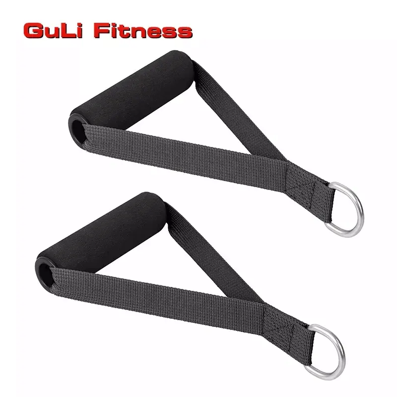Guli Fitness-mango de espuma de goma negra, accesorios para máquina, polea, mangos de ejercicio, correas de resistencia