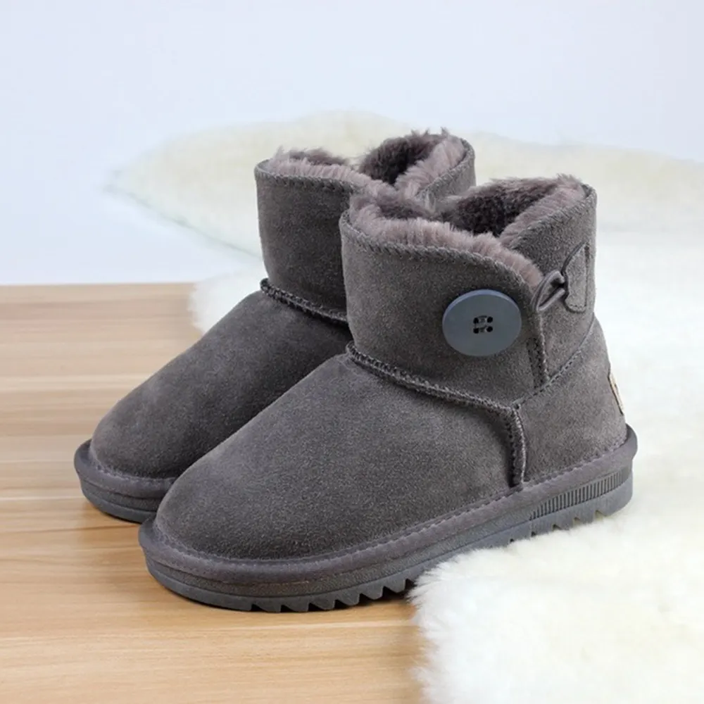 Botas de nieve bonitas para niños, zapatos de piel auténtica, botas de bebé, zapatos para mantener el calor