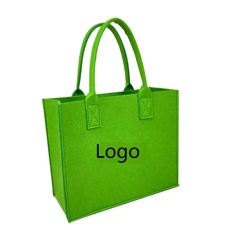 Borsa della spesa riutilizzabile amichevole di Eco della borsa di Tote del tessuto del feltro su ordinazione della valigetta di affari dell'oem con il Logo