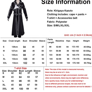 Sword Art Online SAO Kirito Kirigaya Kazuto ชุดคอสเพลย์ (แจ็คเก็ต + กางเกง + เสื้อยืด + สายคล้องไหล่ + เข็มขัด + ปลอกแขน) - Product Image 6