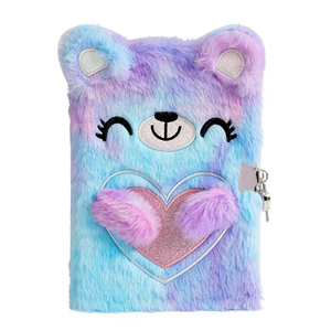 Practical Plush Surface Schedule Book Journal <strong>Notebook</strong> Accessories Tie-dyed <strong>Colored</strong> School <strong>Note</strong> Book <strong>with</strong> Lock for Gift - Product Image 5