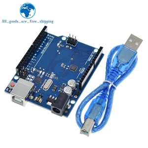 UNO R3-Caja oficial ATMEGA16U2, Chip de ATMEGA328P-MU Original con Cable para placa de desarrollo Arduino UNO R3