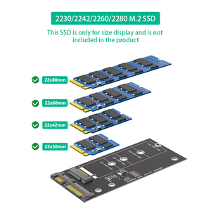 M.2อแดปเตอร์การ์ดอะแดปเตอร์ NGFF เป็น SATA คีย์ B & M SSD แปลง M2 NGFF เป็นไดรเวอร์2.5นิ้ว SATA III - Product Image 5