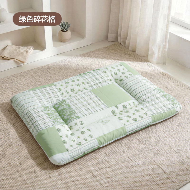 Four Seasons Fabric Cushion - Green Floral Check